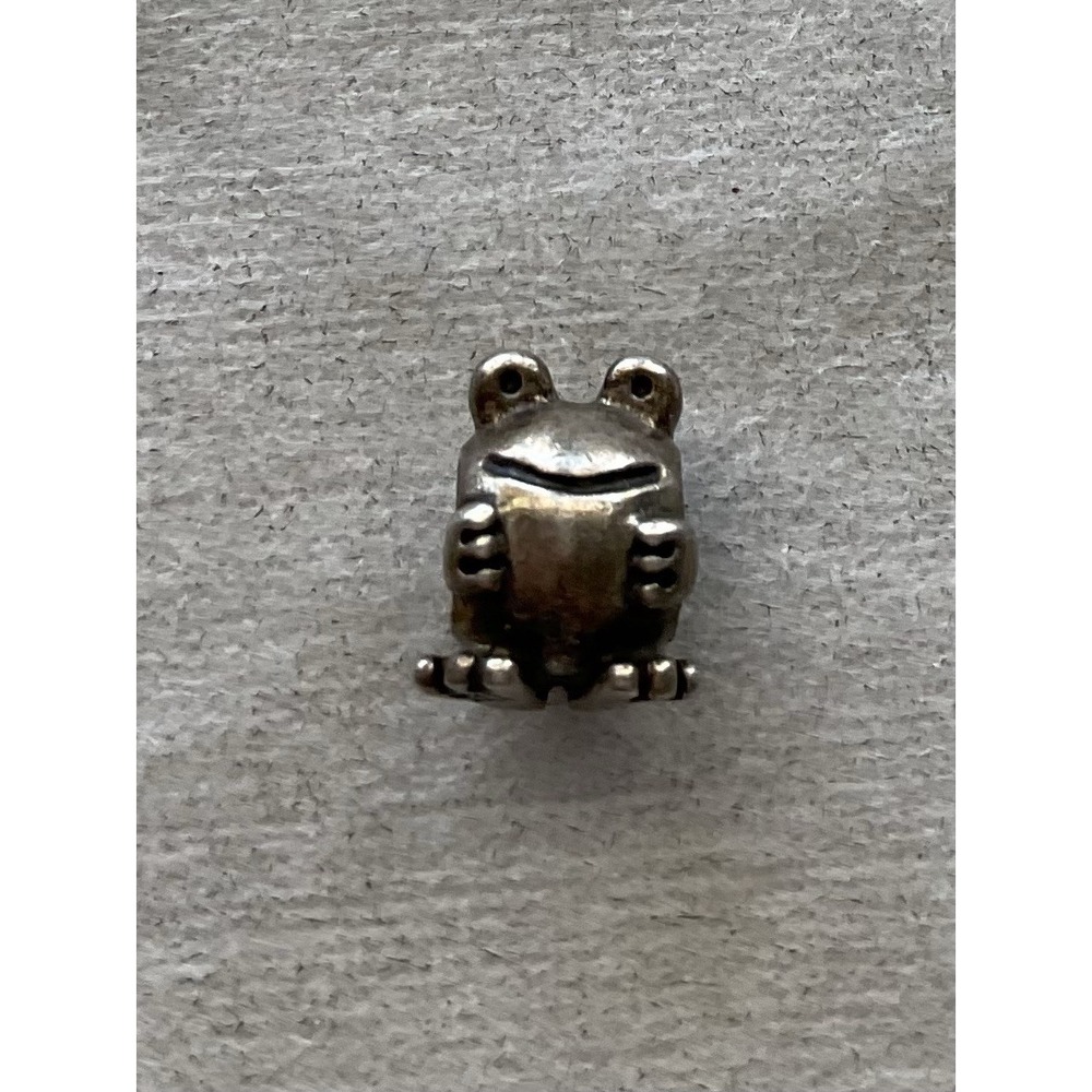 Pandora Retired Sterling Silver Happy Frog Charm ALE 925 - Picture 7 of 7